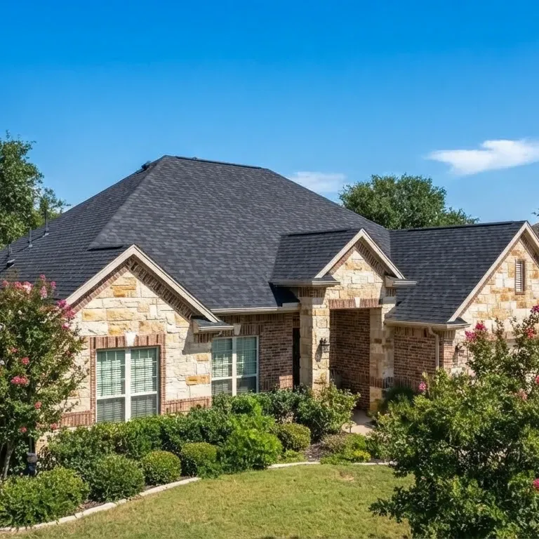 Close view of residential roofing work